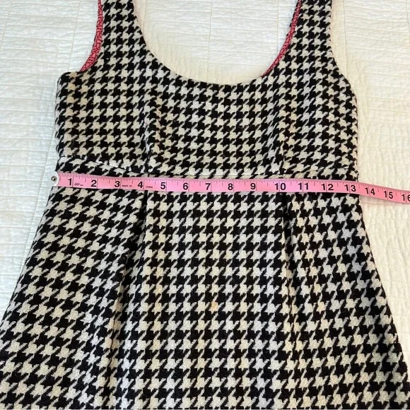 Vineyard Vines by Shep & Ian Sz 0 Empire Waist Houndstooth Mini Dress Wool Silk - Picture 5 of 9